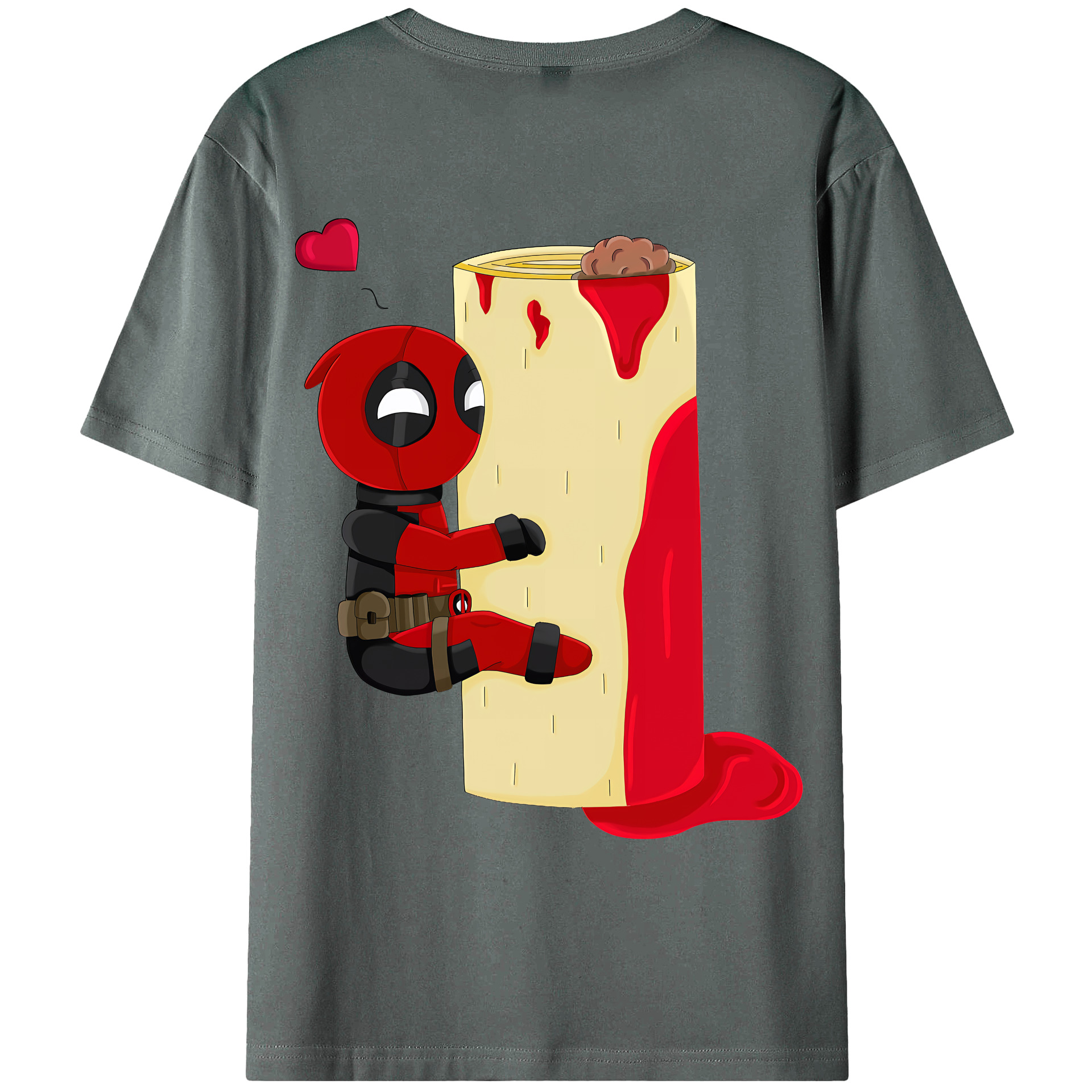 （画像用） Deadpool デッドプール 綿100％ メンズ半袖Tシャツ（バックプリント） 通気性